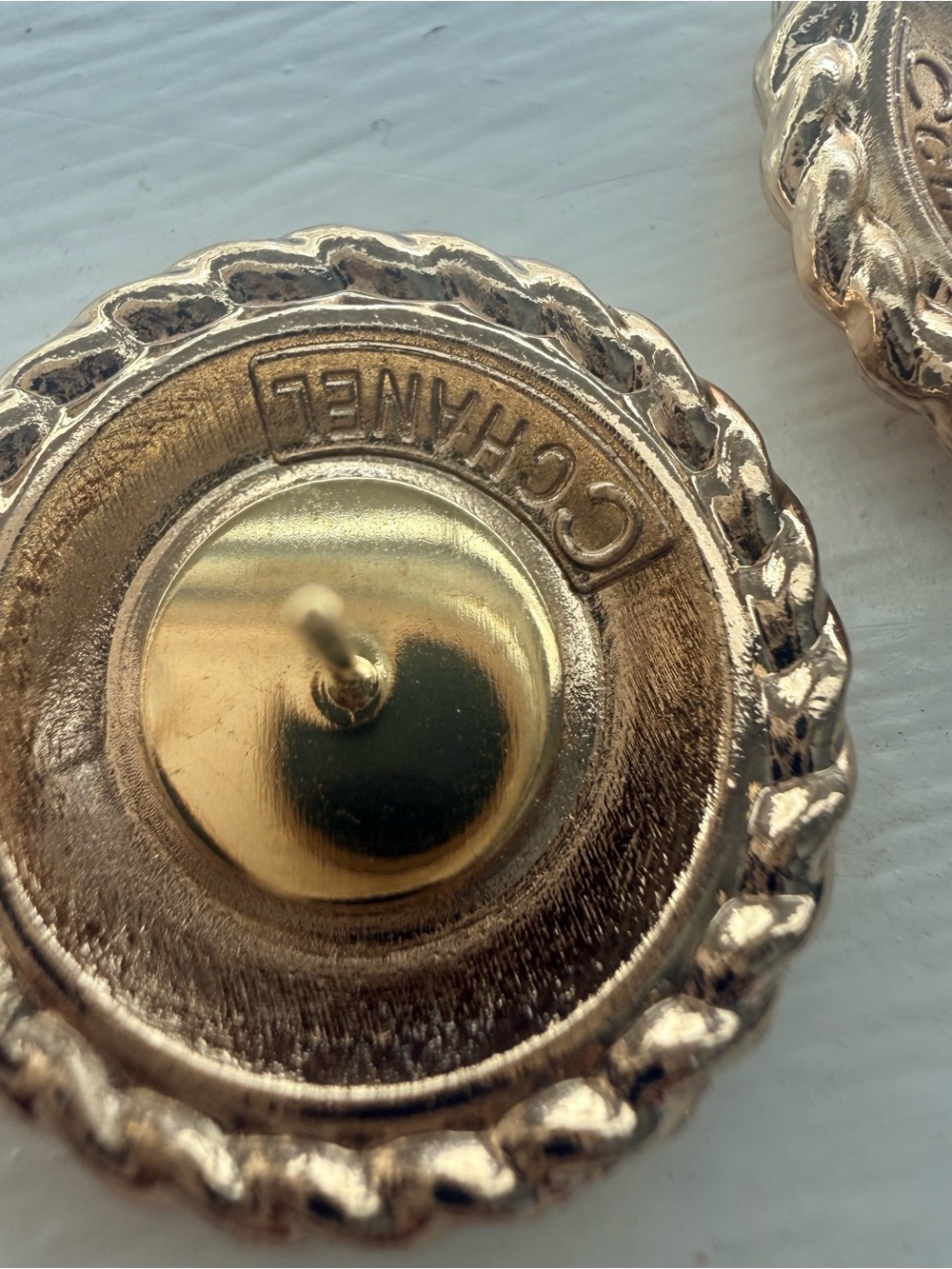 Vintage Gold CC Statement Repurposed Studs - Picture 7 of 7